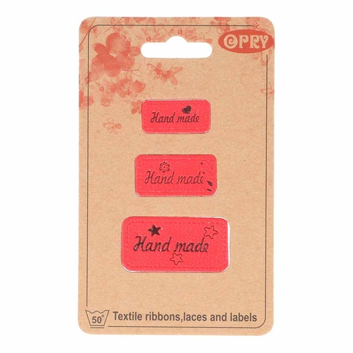 [DBF-69652-02] Opry skai-leren labels handmade rood