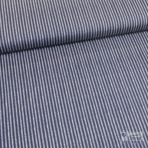 [ZA-5013-10.10] Kat./Pol. Jersey Vertikaal streepje Navy/Wit