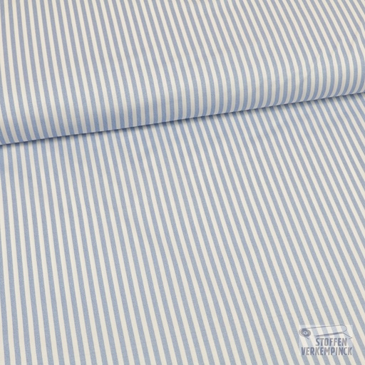 [ZA-5013-10.08] Kat./Pol. Jersey Vertikaal streepje 4mm. Light Denim/Wit