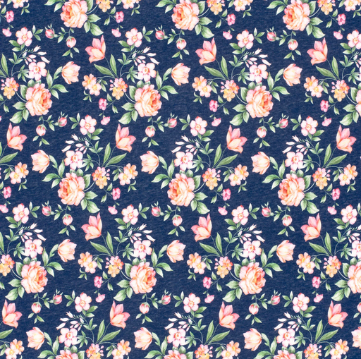 [NO-22444-008] Jogging Digital Print Roses Marine