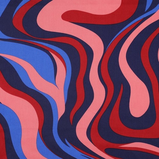 [VE-04257-010] Cotton Satin Abstract Navy