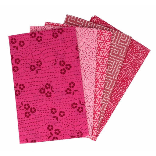 [DBF-96588] Tissu de Marie fat quarter bundel - 1st Mystical Magenta - 5 stukjes van 50cm op 57cm