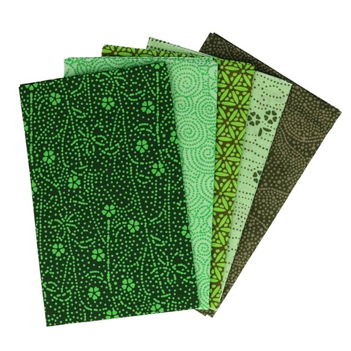[DBF-96593] Tissu de Marie fat quarter bundel - Enchanted Emerald - 5 stukjes van 50cm op 57cm