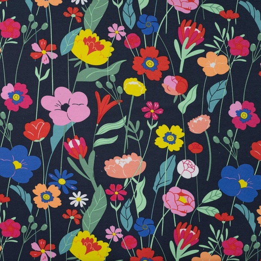 [QT-K20094-001] French Terry Print Colourful Flowers