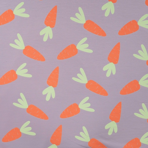 [QT-K20095-430] French Terry Print Carrots Dusty Lilac