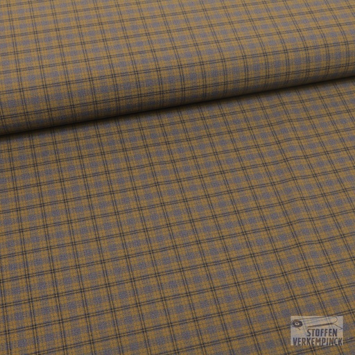 [184-0188-03] Bi-Stretch Ruit Havanna/Blauw