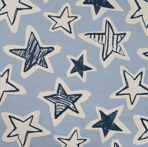 [QT-K47072-920] French Terry Stars Blue