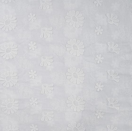 [QT-K48059-500] 3D Broderie Flowers White