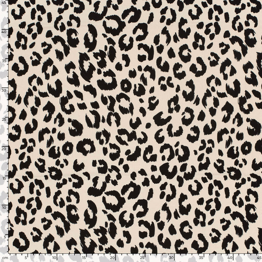 [NO-23061-052] Stretch Twill Polyester Leopard Ecru