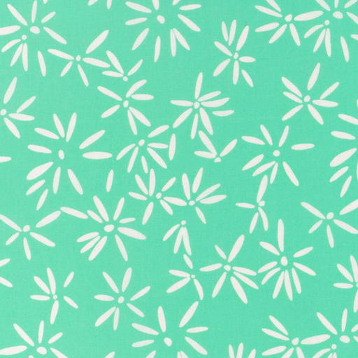 [NO-23158-124] Stretch Cotton Poplin Nice Flower Jade