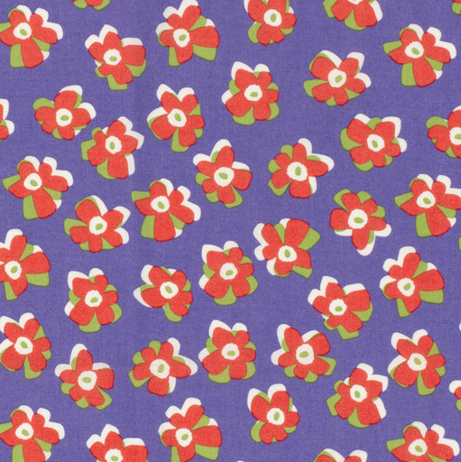 [NO-23164-044] Stretch Cotton Poplin Fine Flowers Lila