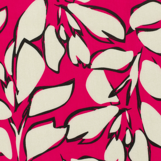 [NO-23196-017] Bamboo Poplin Leaves Fuchsia