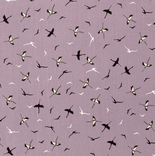 [NO-23201-043] Bamboo Poplin Birds Old Lila