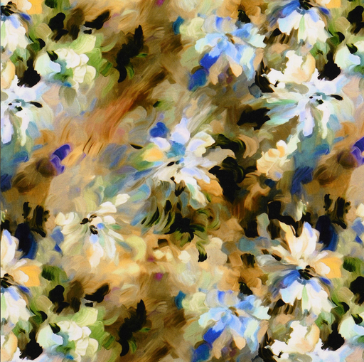 [HE-211649-0003] Visco. Poplin Digital Flowered Brown