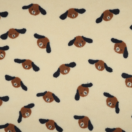 [VE-03717-001] Teddy Dogs Brown/Ecru