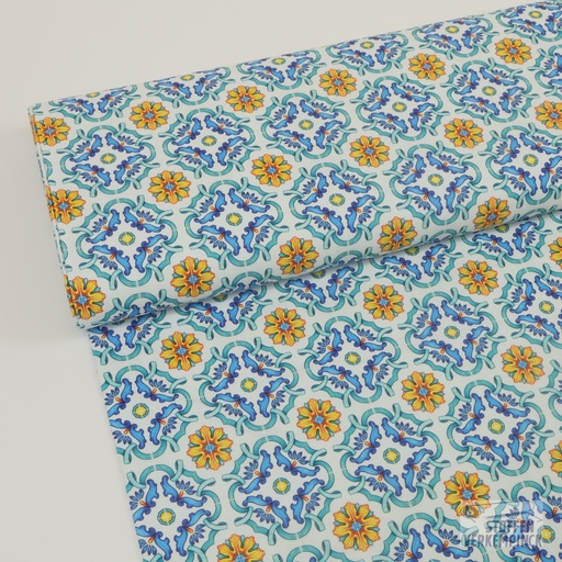 [ST-23943-09CAN] Canvas Digital Tegeltjes Blauw/Oranje/Wit