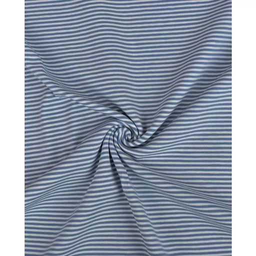 [MU-9646-51] Jersey Streepje 2mm Denimblue/White