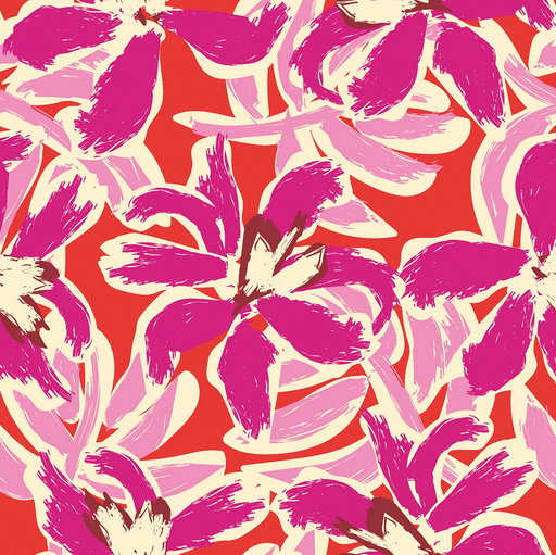 [NO-23823-017] Jersey Swimwear Digi. Fuchsia Flowers