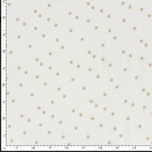 [NO-23413-051] Double Gauze Leaves Kaki/White