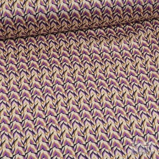 [Fa-TB0027-02] Polyester Twill Geo Lila/Amber