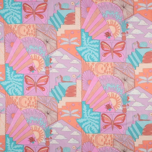 [VE-05459-001] Fine Poplin dig Little Creatures Nerida Hansen Mint