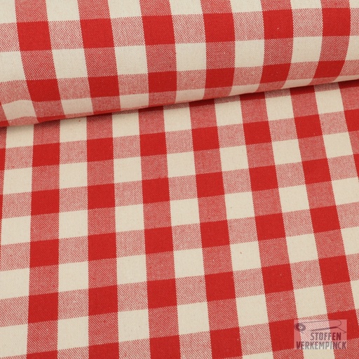 [SA-CELESTIN ROUGE] Canvas Vichy 2.5 cm. Rouge/Ecru