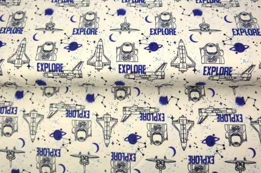 [ST-25260-02] Jersey Digital Explore Ecru/Kobalt