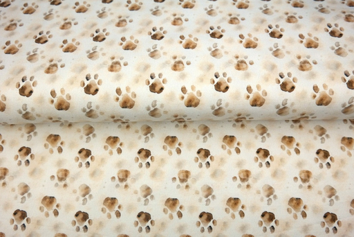 [ST-25240] Jersey Digital "Paws" Ecru/Bruin