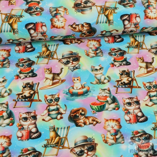 [QT-K50142-001] Jersey Digital Summer Cats