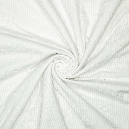 [POL-310362-20] Broderie Seersucker Wit