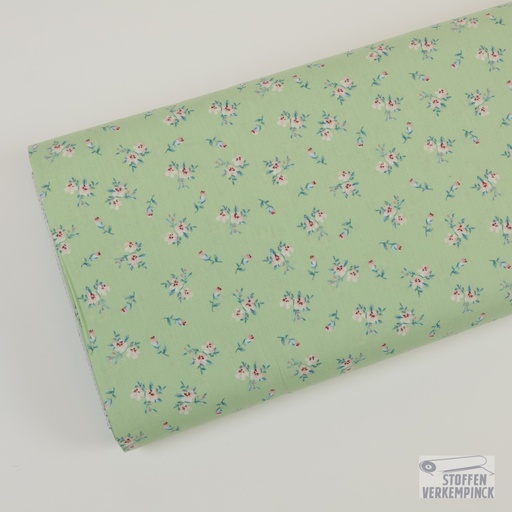 [ZA-006015-1] Popeline Roosjes Pastel Groen