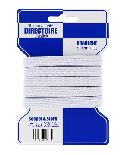 [DBF-50020-10-009] Elastiek 10mm Wit - 5m