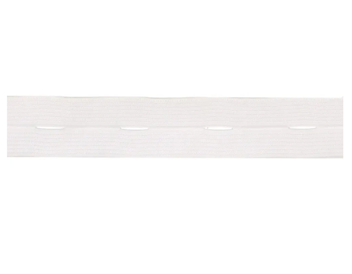 [DBF-50034-WIT] Knoopsgat elastiek wit 20mm - 1 meter per pakje