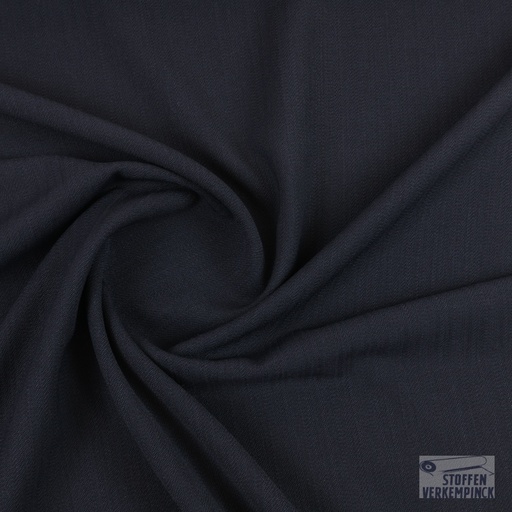 [184-0241-01] Stretch Crêpe Struktuurweefsel Wol/Pol. Navy