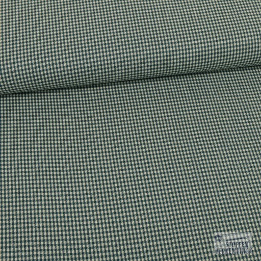 [184-0255-02] Wol/Polyester Vichy Ecru/Donker Groen