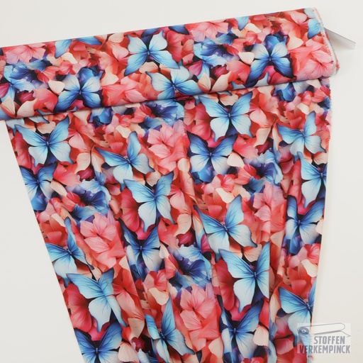 [ZA-503252-1] Viscose Digital Papillon Red/Blue