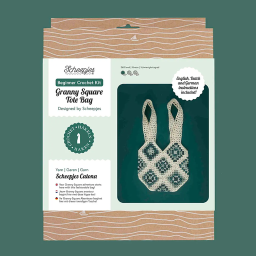 [DBF-23665-10] Scheepjes Beginner haakkit Granny square Tote Bag - groen