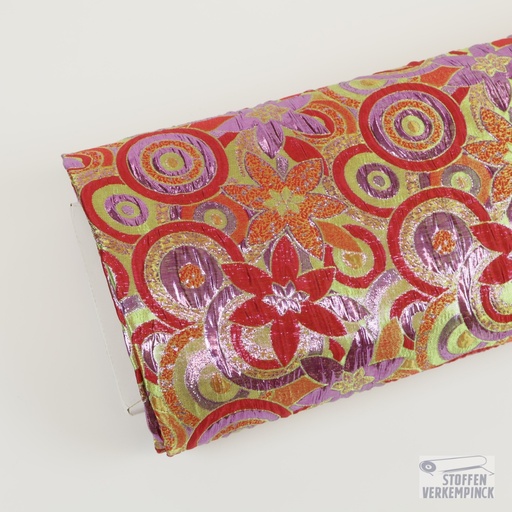 [JO-4840-111] Brokaat Circle/Flower Red