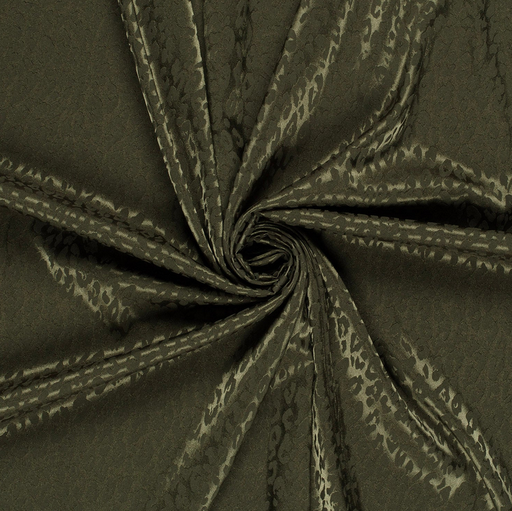 [NO-24174-027] Stretch Polyester Satin Jacquard Leo Moss Green