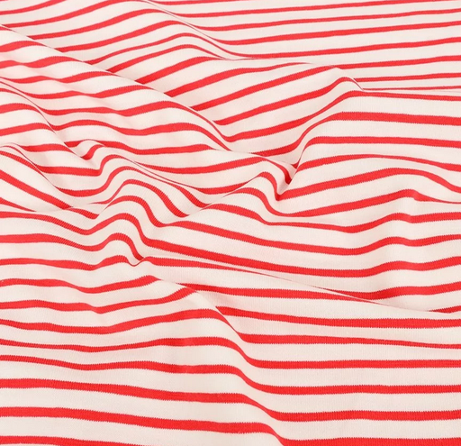 [MU-4088-15] Jersey Katoen Yd Stripe Red