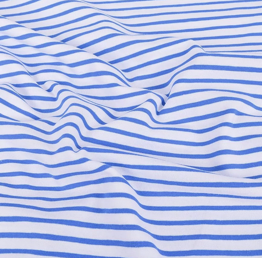 [MU-4088-5] Jersey Katoen Yd Stripe Cobalt