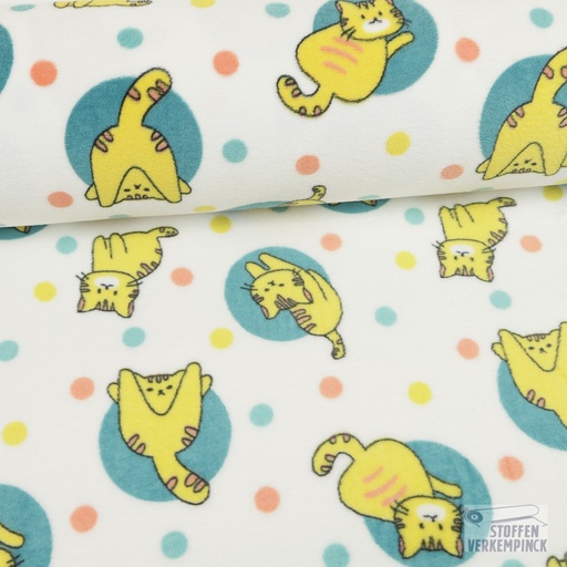 [MC-POLARESTASPER-C7010] Wellnessfleece Print Yellow Cat