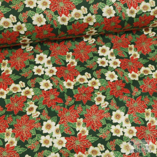 [MC-POPPGOLOO-7011] Kerstroos Popeline Groen