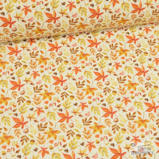 [MC-POPPSPOTO-7002] Popeline Herfst - Ecru