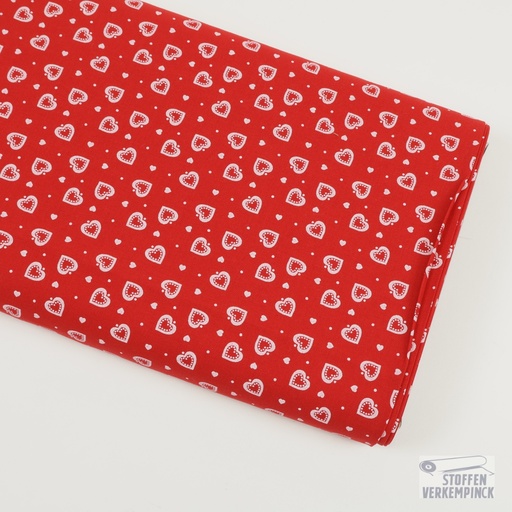 [MC-POPPHEROO] Popeline Hartjes Rood