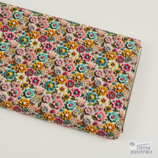 [MC-POPP3DOOO-7003] Flowered Popeline 3D Rose