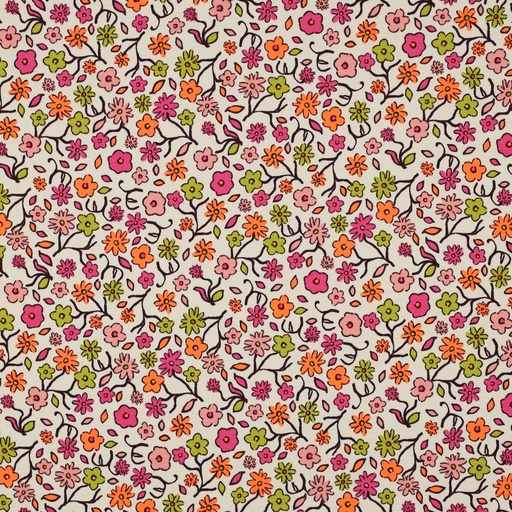 [VE-06212004] Jersey Neon Flowers Off White