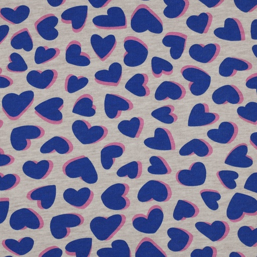[VE-06513-037] Sweat Melange Blue Hearts