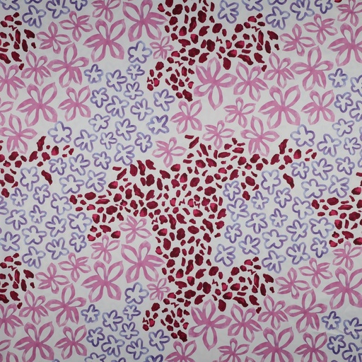 [VE-06650-001] Royal Micro Satin Digital Spots & Flowers - White