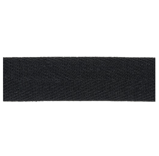 [DI-00270.25.25-01] Keperband katoen 25mm zwart